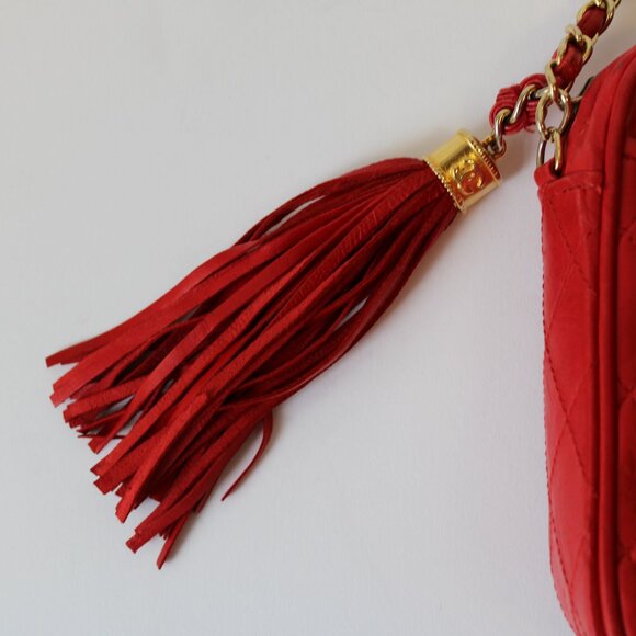 Chanel Tassel Bag Red Lambskin & Gold-Tone Metal - Picture 4 of 11